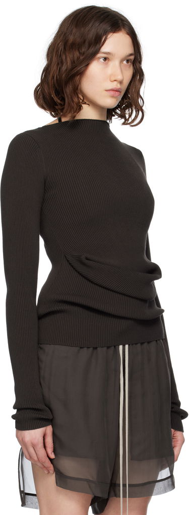 Sveter Rick Owens Rick Owens Ribbed Knit Babel Sweater Hnedá | RP02E4639 RIBVI, 1