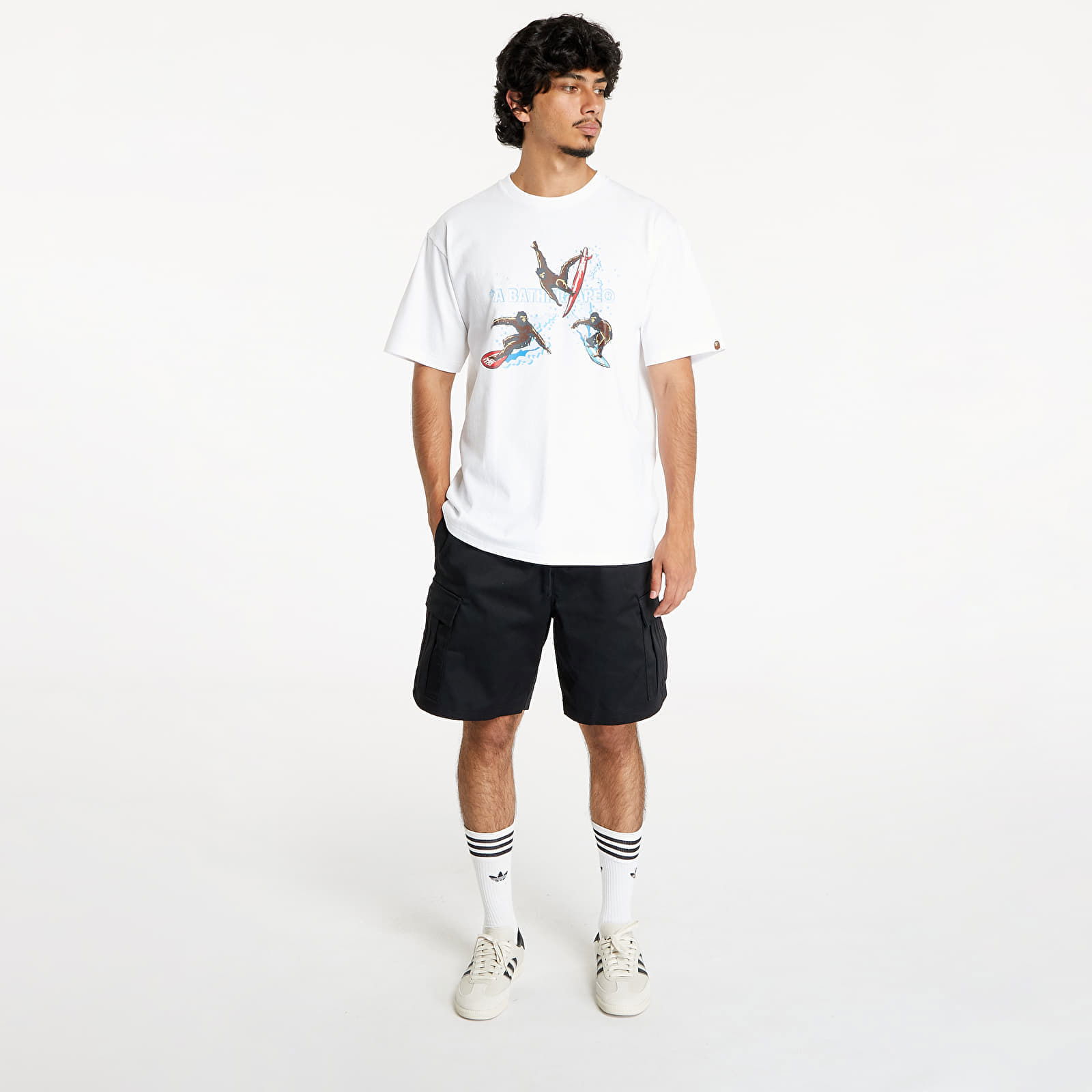 A BATHING APE Surfing Apes Tee White