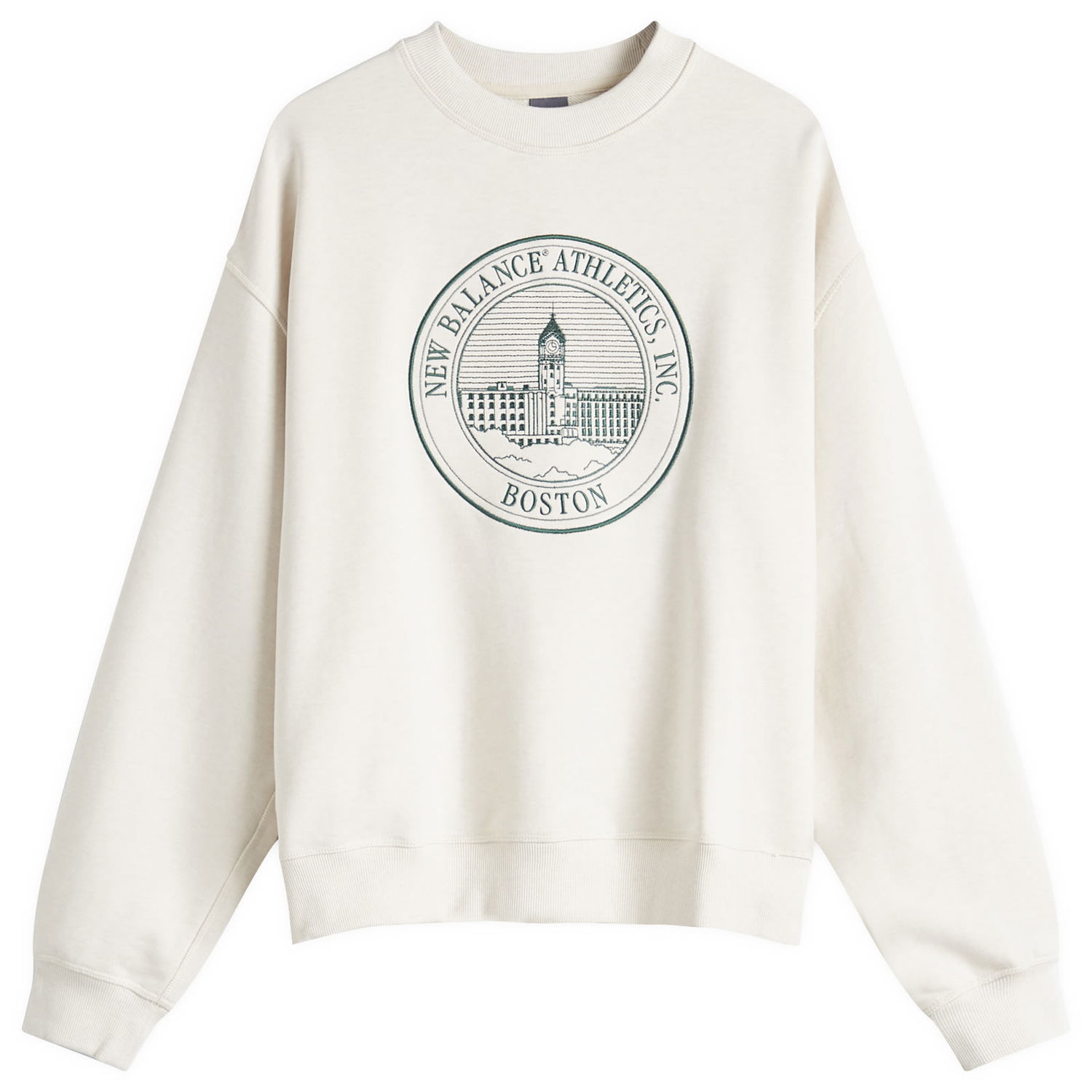 Mikina New Balance Varsity Oversized Crewneck Sweatshirt Biela | WT43553-LIT, 0