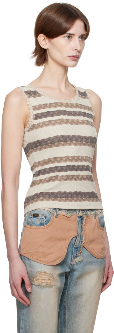Tielko Andersson Bell Andersson Bell Hair Braid Striped Tank Top Béžová | atb1263w, 1