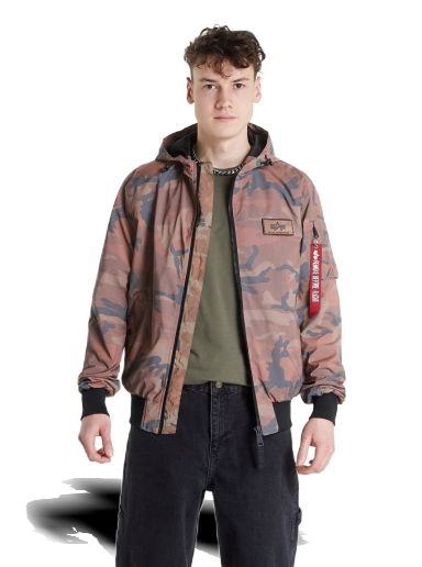 Vetrovka Alpha Industries MA-1 LW Hoode Refl. Camo Hnedá | 126138RC-309