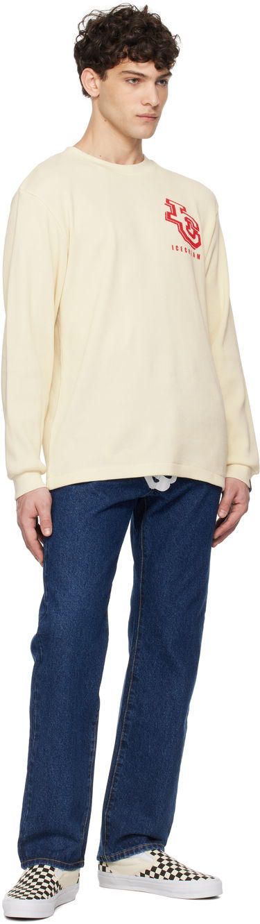 Sveter BBC IceCream ICECREAM Waffle Long Sleeve T-Shirt with Logo Béžová | IC24454, 3