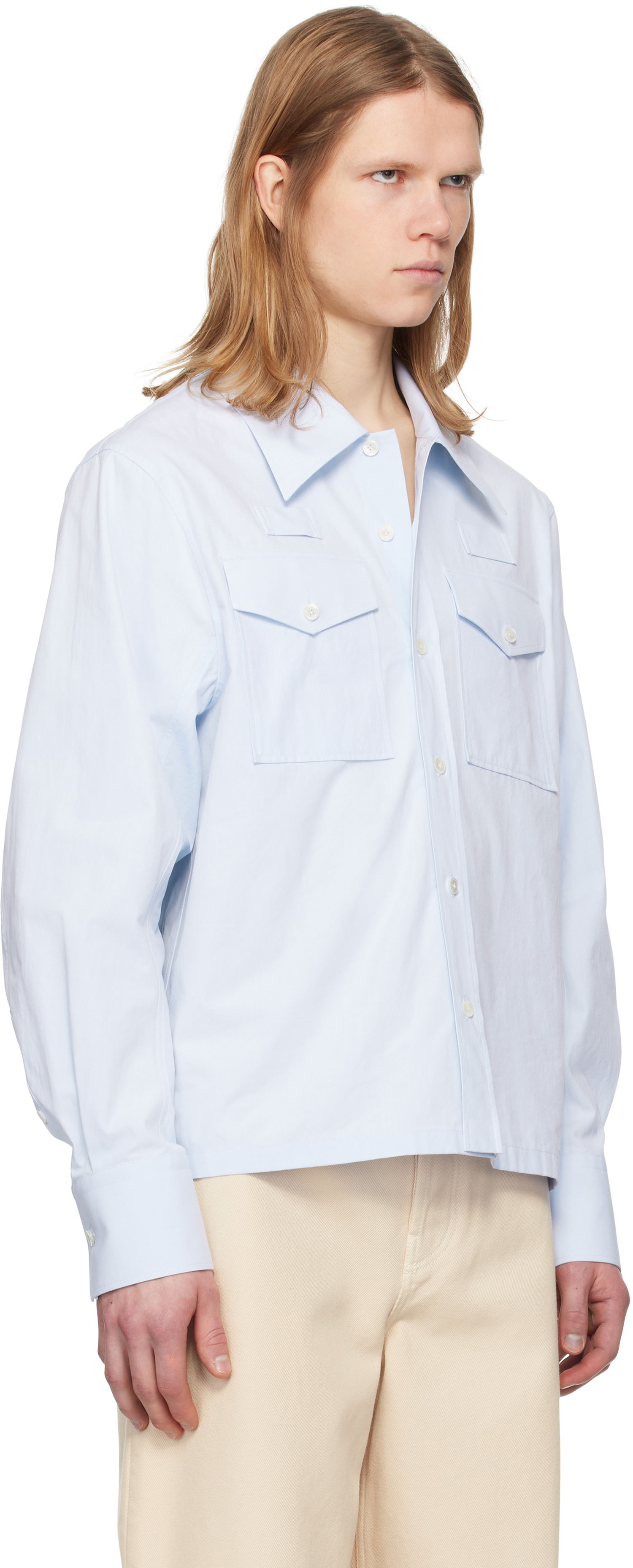 Košeľa LANVIN Lanvin Loose-Fit Utility Shirt Modrá | RM-SI0012-6043-P25, 1