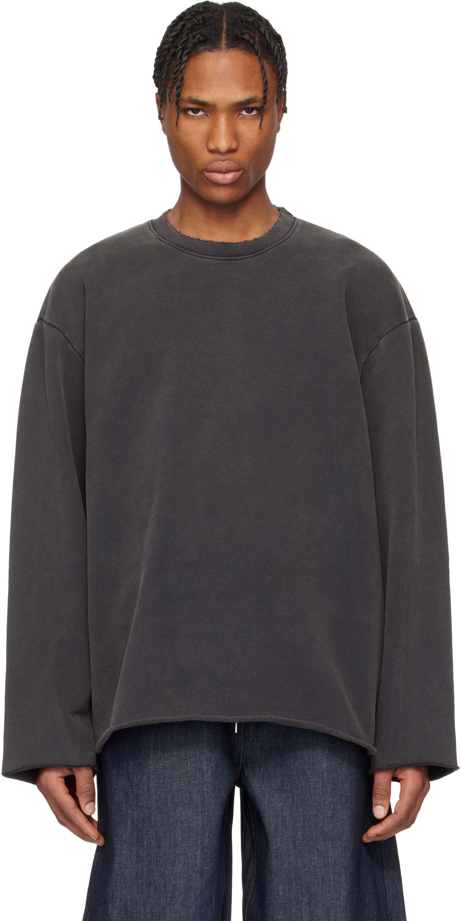 Sveter Helmut Lang Helmut Lang Garment-Dyed Upstate Sweatshirt Šedá | O10HM502, 0