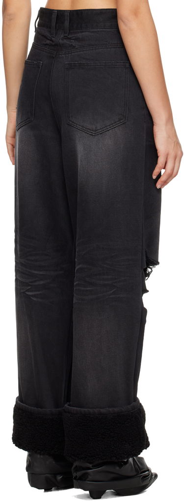 Džínsy We11done We11done Shearling Cuff Jeans Čierna | WD-DP3-23-316-W-BK, 2