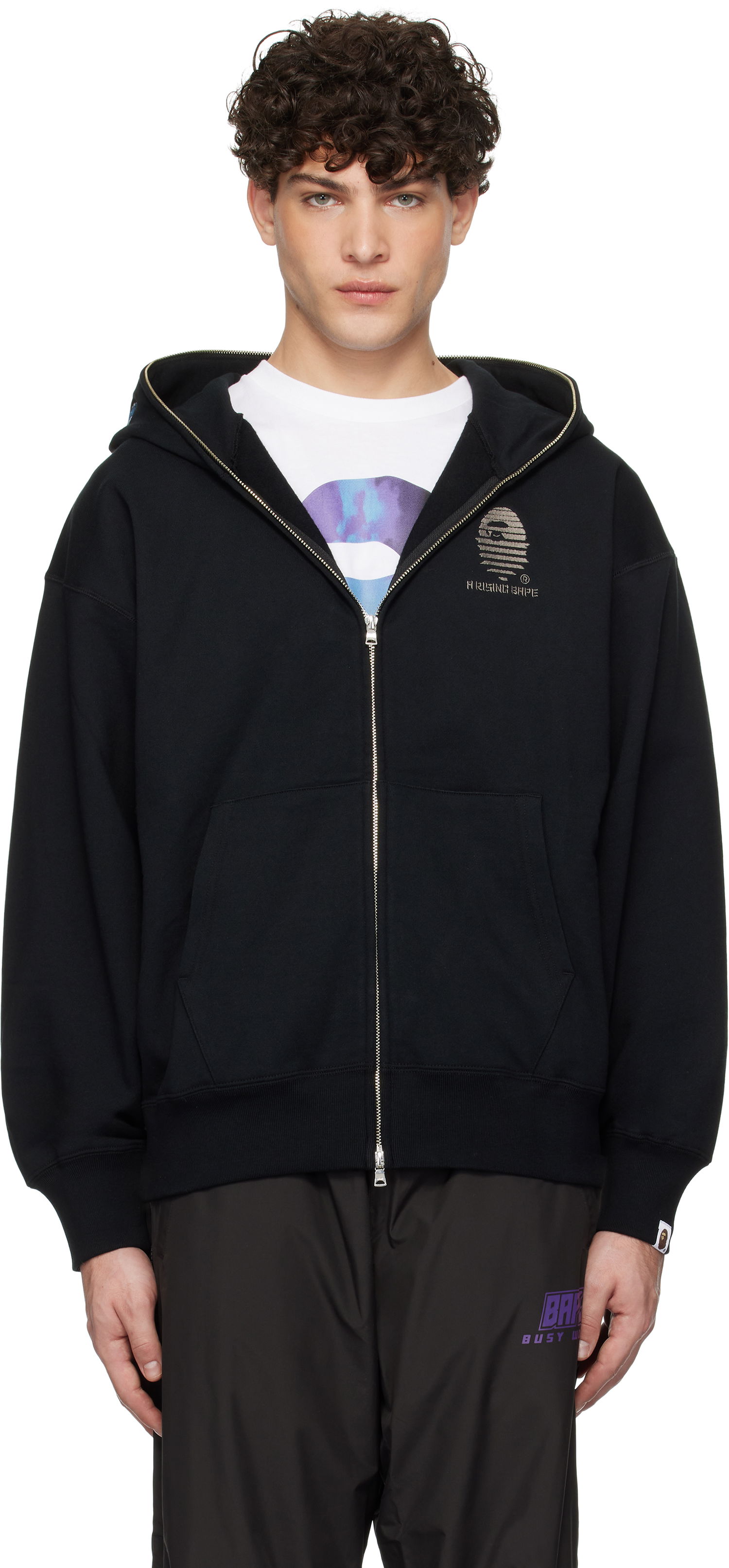 Mikina BAPE Relaxed Fit Full Zip Hoodie Čierna | 001ZPK701002L, 0