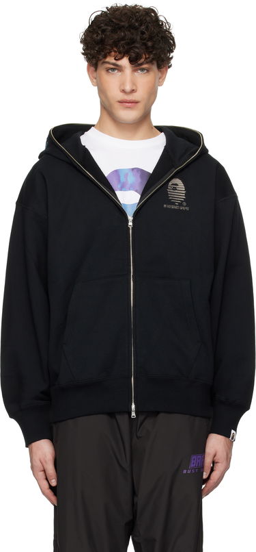 Mikina BAPE Relaxed Fit Full Zip Hoodie Čierna | 001ZPK701002L, 0