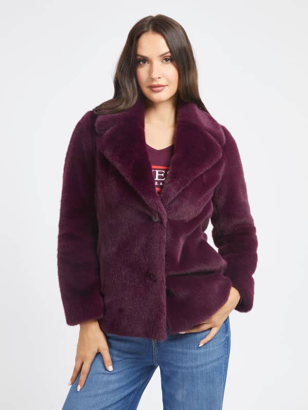 Bunda GUESS Faux Fur Vínová | W3BL57WFSI0, 0