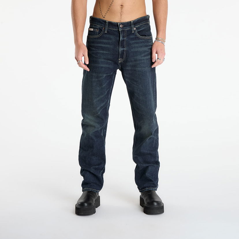 Džínsy CALVIN KLEIN Calvin Klein Jeans Standard Straight Gilded Pants Modrá | LV04RD719G 01P
