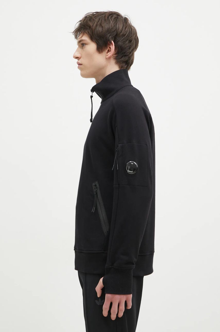 Mikina C.P. Company Diagonal Raised Fleece Half-Zipped Sweatshirt Čierna | 17CMSS027A005086W, 1