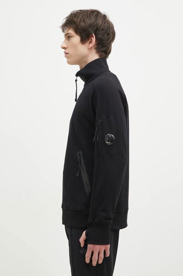 Mikina C.P. Company Diagonal Raised Fleece Half-Zipped Sweatshirt Čierna | 17CMSS027A005086W, 1