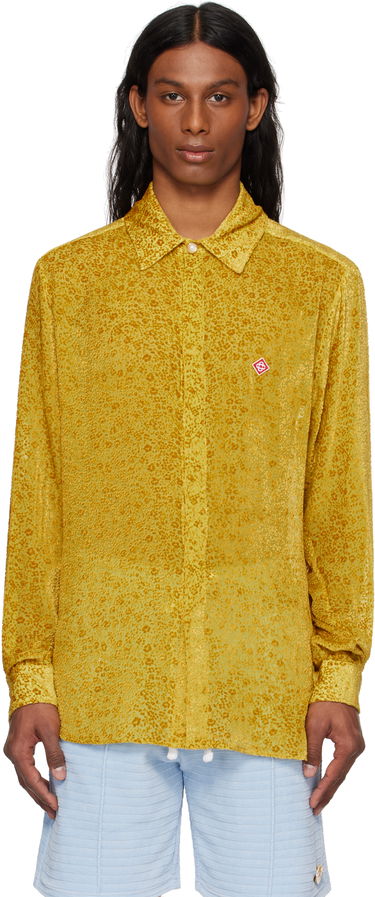Košeľa Casablanca Casablanca Floral Devoré Silk Shirt Žltá | MS25-SH-174-01, 0