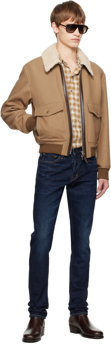 Bomber bunda Tom Ford TOM FORD Double Splittable Shearling Collar Bomber Jacket Hnedá | OBH002-FMW058, 3