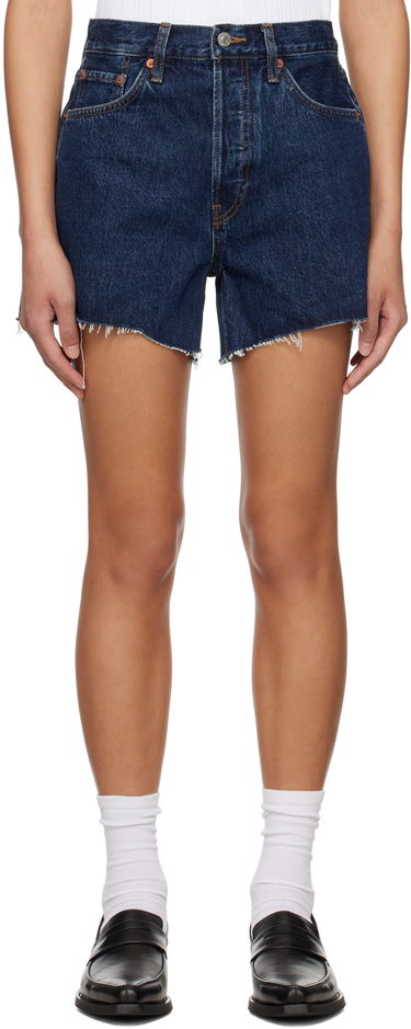 Šortky RE/DONE Re/Done 90s Low Slung Denim Shorts Modrá | 141-04W9LOSLG, 0