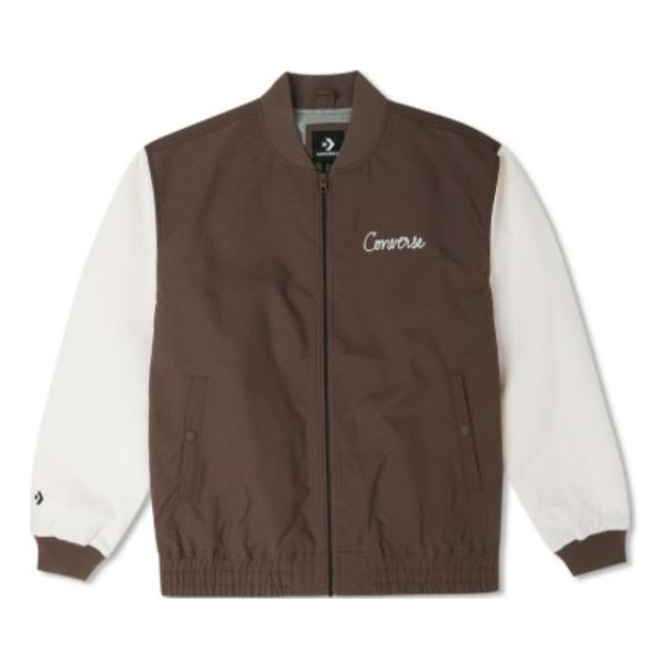 Bomber bunda Converse Chain Stitch Woven Jacket Hnedá | 10025514-A01
