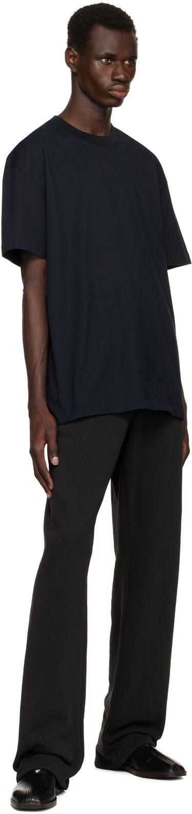 Tričko SKIMS SKIMS Heavyweight Cotton Relaxed T-Shirt Navy | SS-STT-6414M-OBSIDIAN, 3