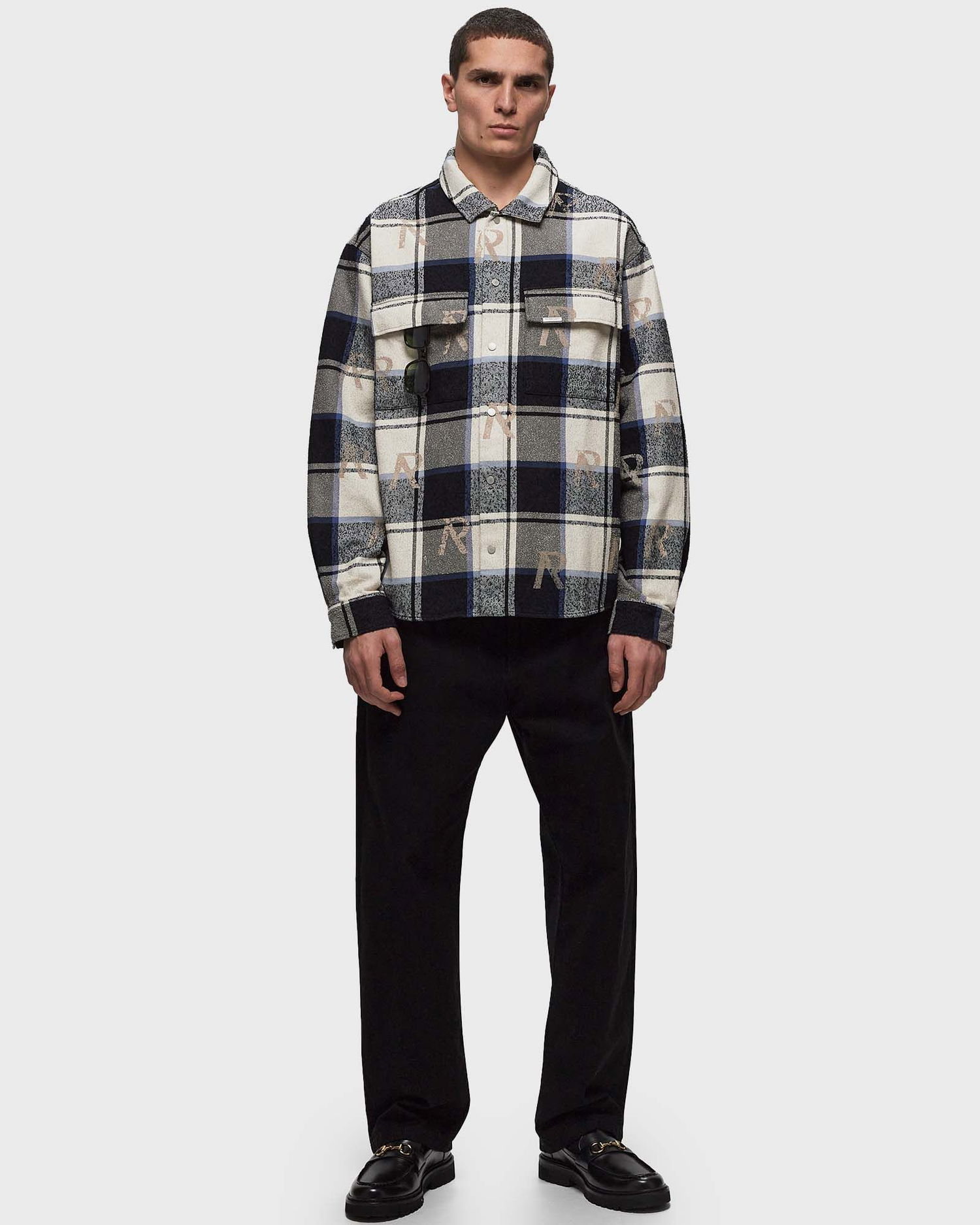 Košeľa Represent Clo Represent ALL OVER INITIAL FLANNEL SHIRT Čierna | MLM216-438, 1