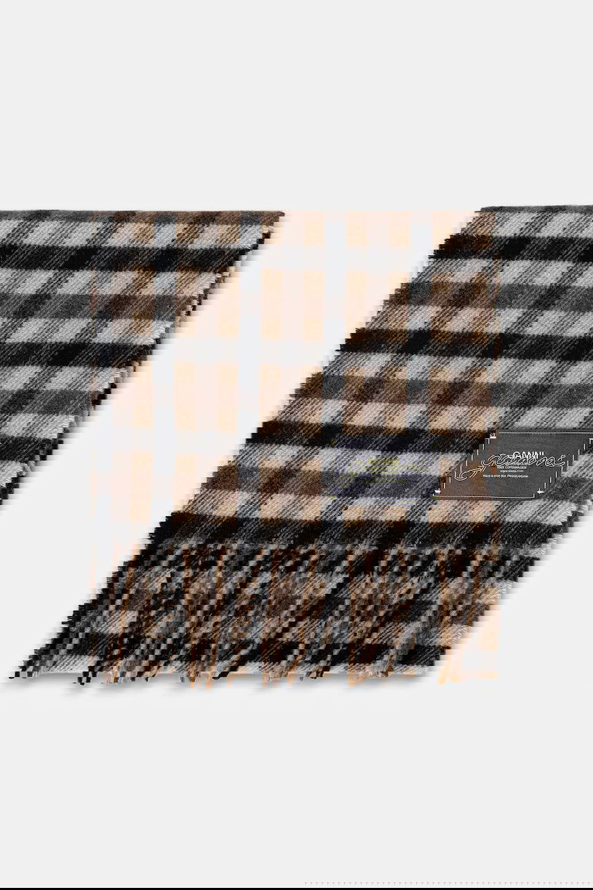 Šál GANNI Graphic Wool Checked Scarf Rôznofarebný | A6668, 1