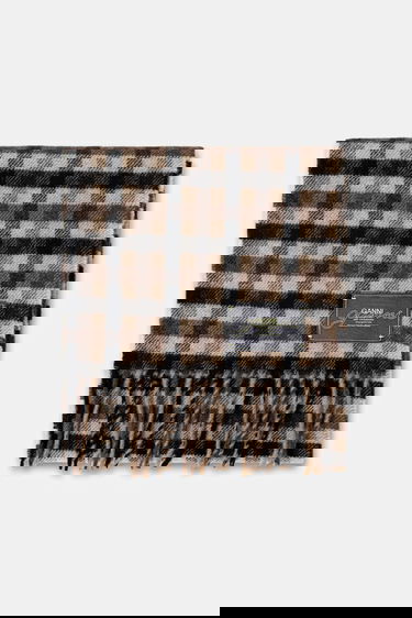 Šál GANNI Graphic Wool Checked Scarf Rôznofarebný | A6668, 1