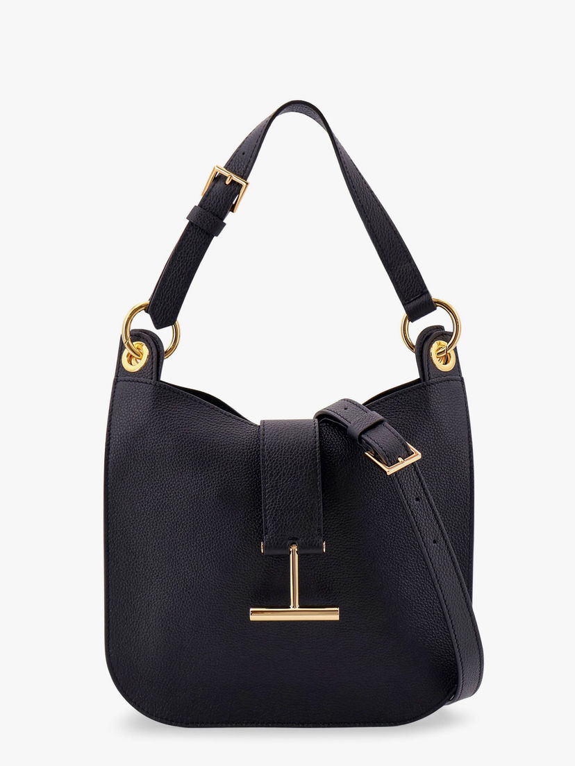 Taška cez rameno Tom Ford Tara Black Leather Shoulder Bag Čierna | L1764LCL095G1N001