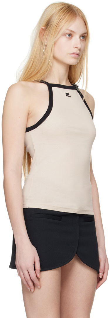Tielko Courrèges Buckle Detail Tank Top Biela | 124JDE067JS0070, 4