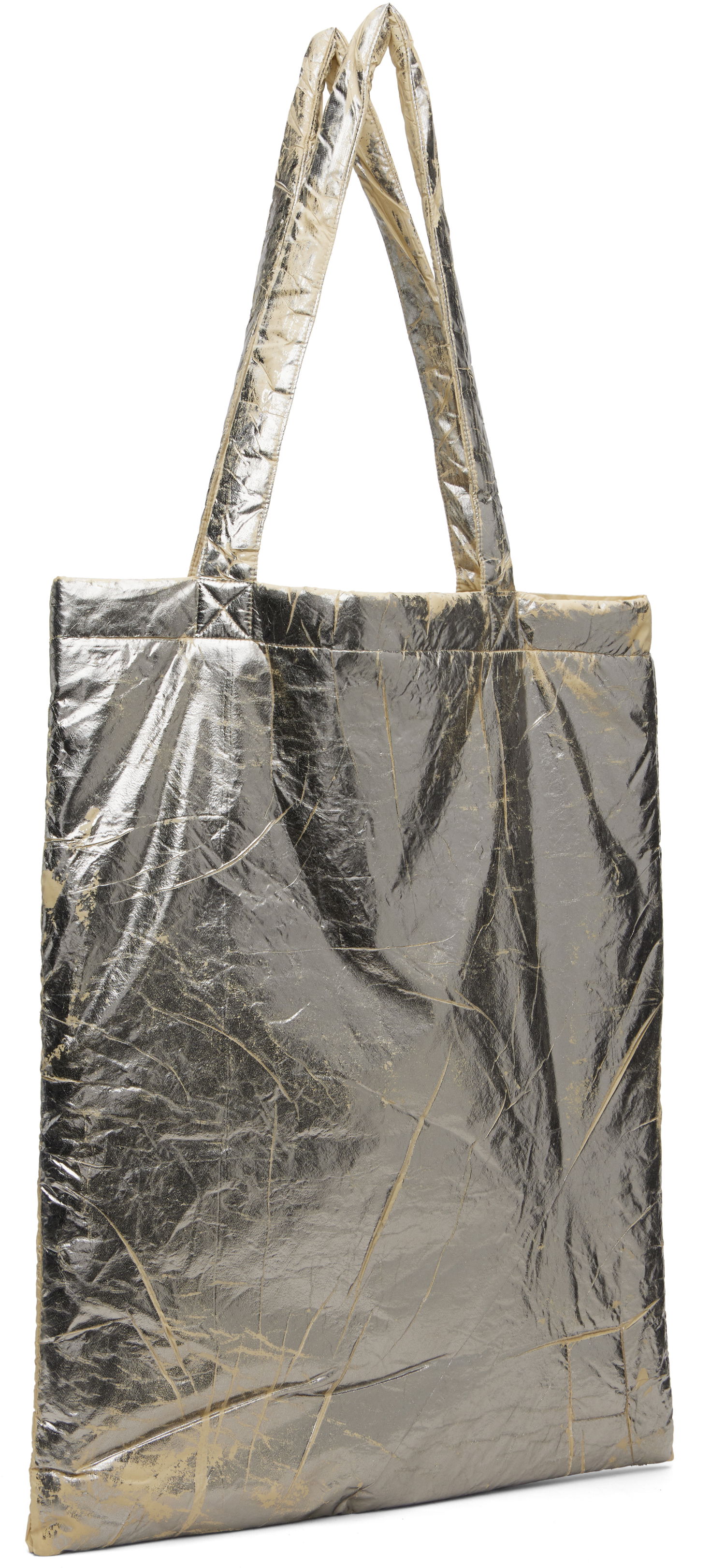 Tote bag Rick Owens DRKSHDW Concordians Crinkled Metallic Nylon Shopper Tote Metalická | DA02E7431 NPFPA, 1