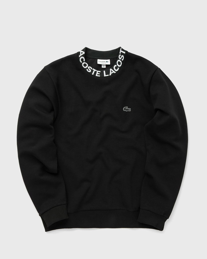 Mikina Lacoste LOGO JACQUARD COLLAR DOUBLE FACE SWEATSHIRT Čierna | SH7473-031