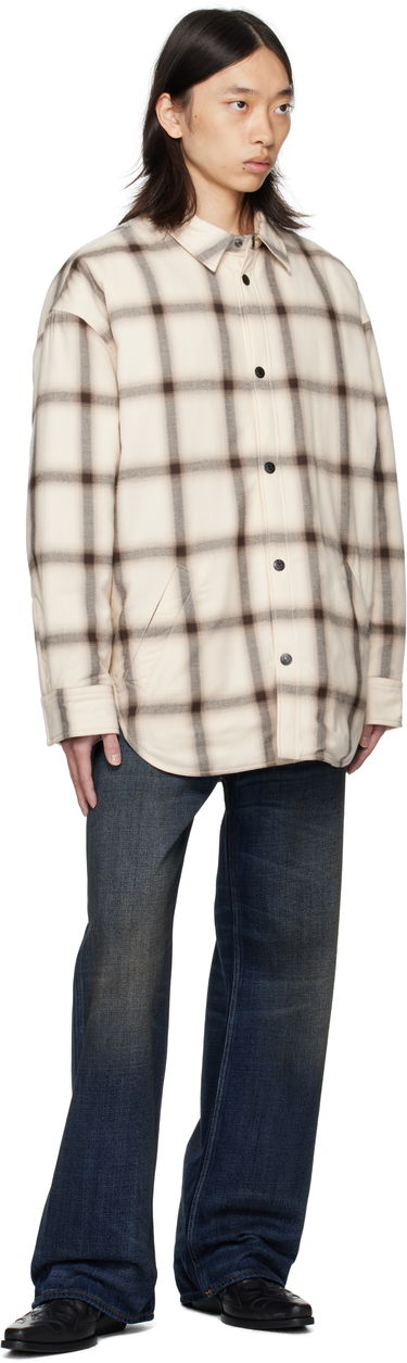 Košeľa Acne Studios Acne Studios Flannel Button-Up Overshirt Béžová | B90845-, 3