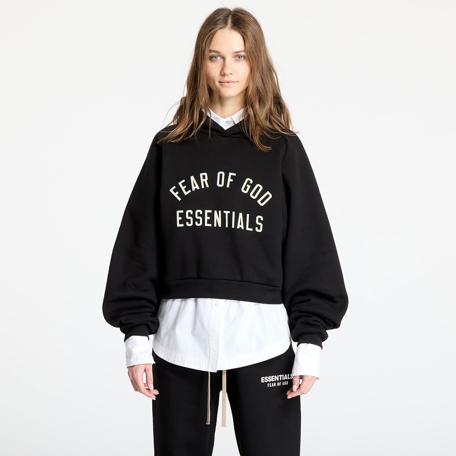 Essentials Fleece Cropped Hoodie