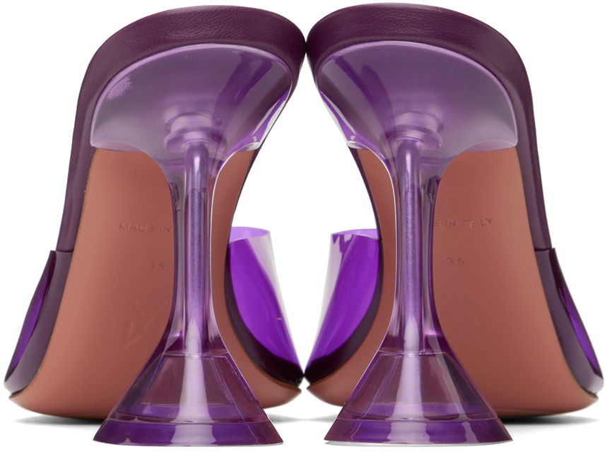 Starostlivosť o obuv Amina Muaddi Amina Muaddi Lupita Glass Slipper Heeled Sandals Fialová | LUPITA GLASS SLIPPER CL PLEXI PV, 1