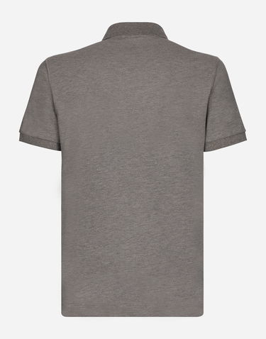 Polo tričko Dolce & Gabbana Cotton Piqué Polo-shirt With Branded Tag Šedá | G8PL4TG7F2HS8291, 1