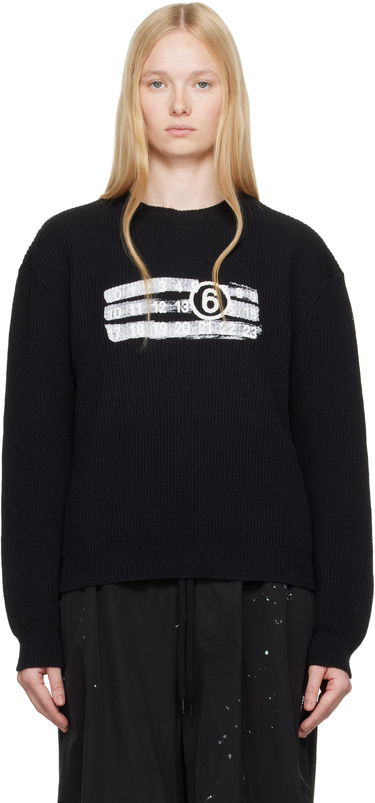 Sveter Maison Margiela MM6 Maison Margiela Numeric Knit Sweater Čierna | SH2HL0022 M13124, 0