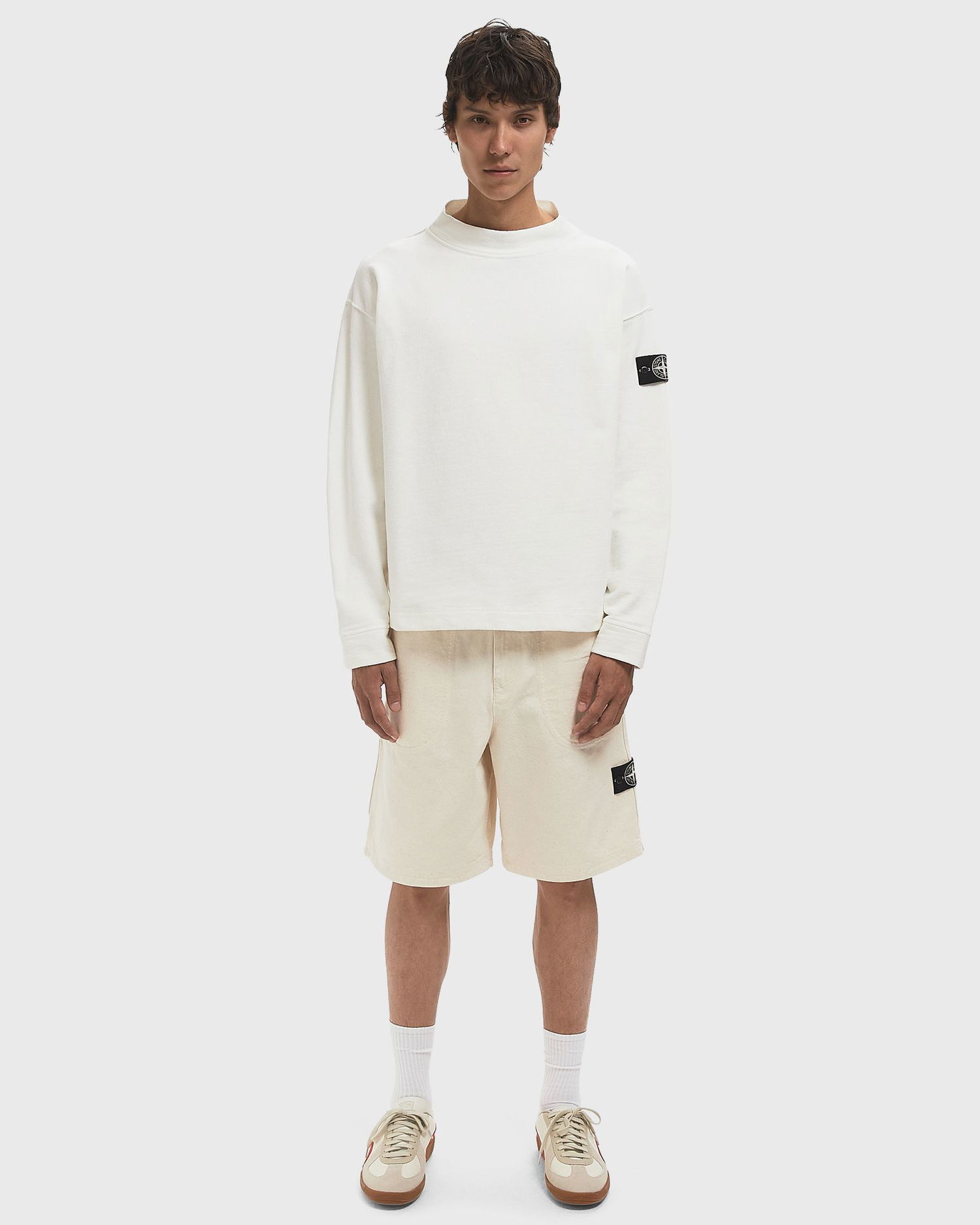 Mikina Stone Island Stone Island Mock Neck Sweatshirt Biela | K2S156100001S00T2.V0099, 1