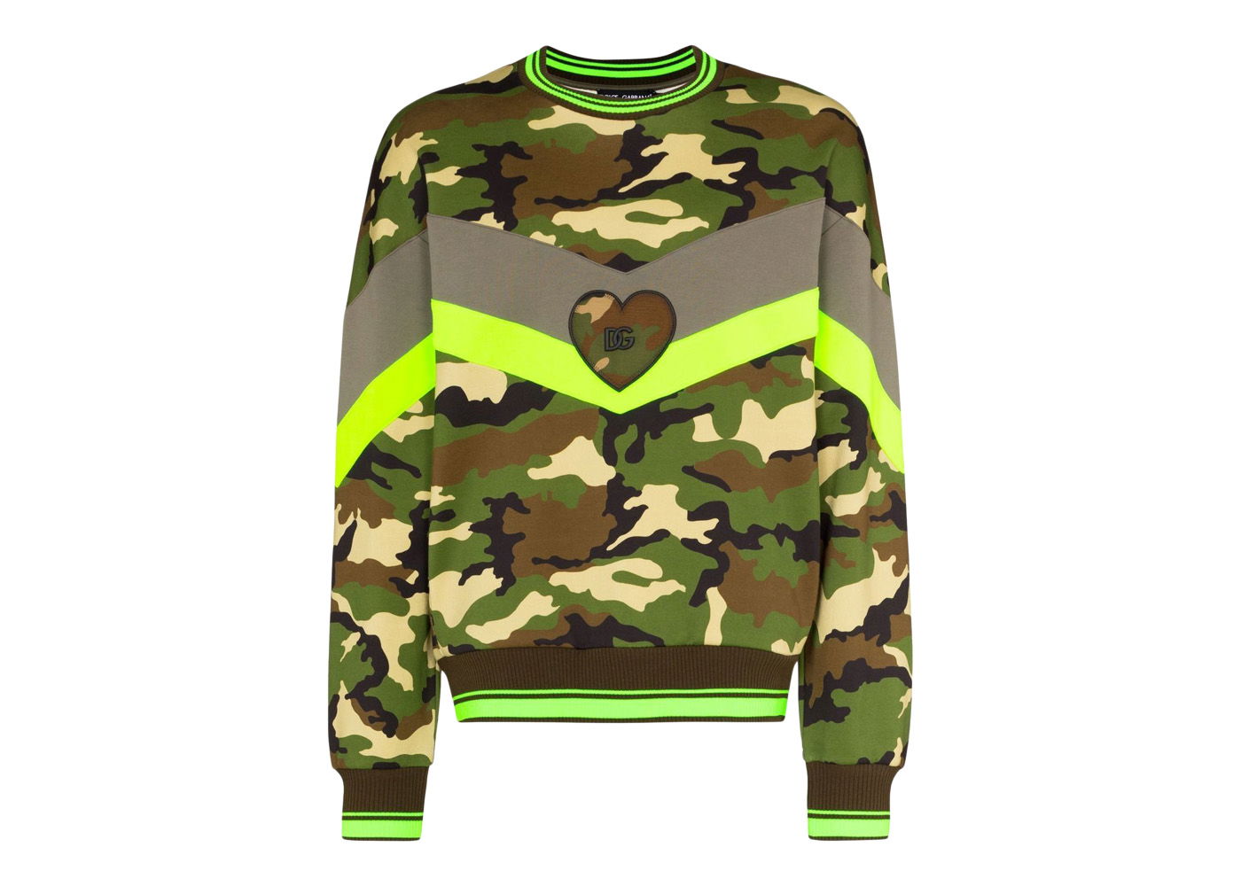 Heart Logo Plaque Sweatshirt Green/Multi