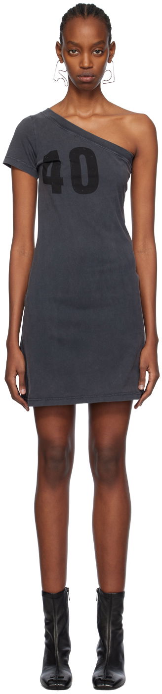 Šaty Courrèges One Shoulder Number Graphic Minidress Šedá | 124JRO363JS0109, 0