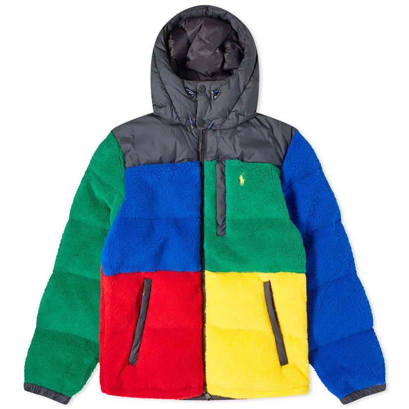 Prešívaná bunda Polo by Ralph Lauren Colour Block Fleece Puffer Jacket Zelené | 710923299001