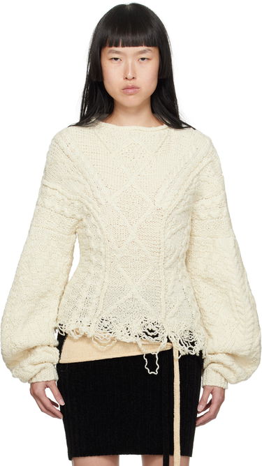 Sveter Ottolinger Ottolinger Deconstructed Cable Knit Sweater Biela | 706501, 0