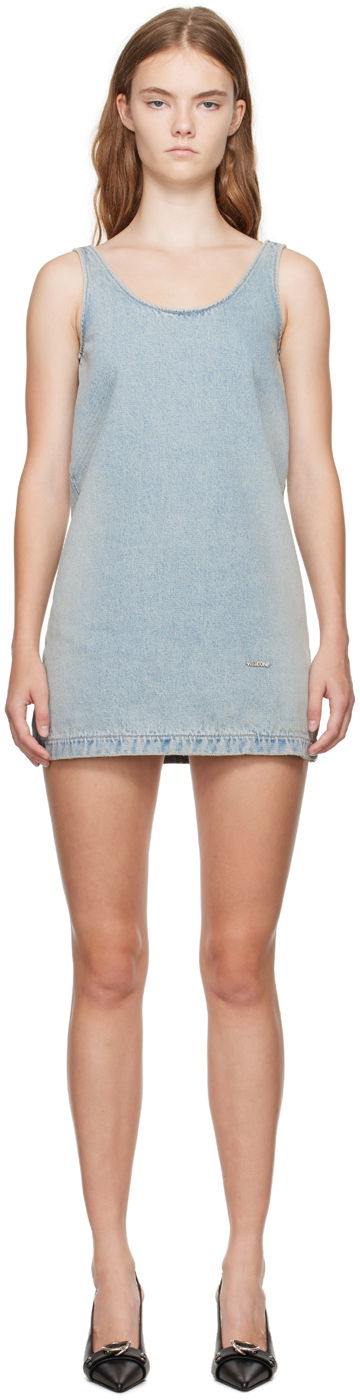Šaty We11done We11done Faded Denim Mini Dress Modrá | WD-DO2-24-358-W-SK, 0