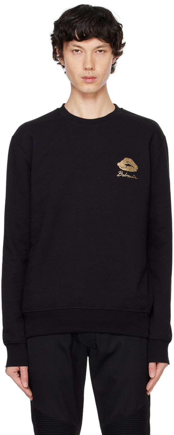 Mikina Balmain 'Kiss' Print Sweatshirt Čierna | DH0JQ040GE09, 0