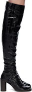 Glove 80 Crinkled Patent Over-the-Knee Block Heel Boots