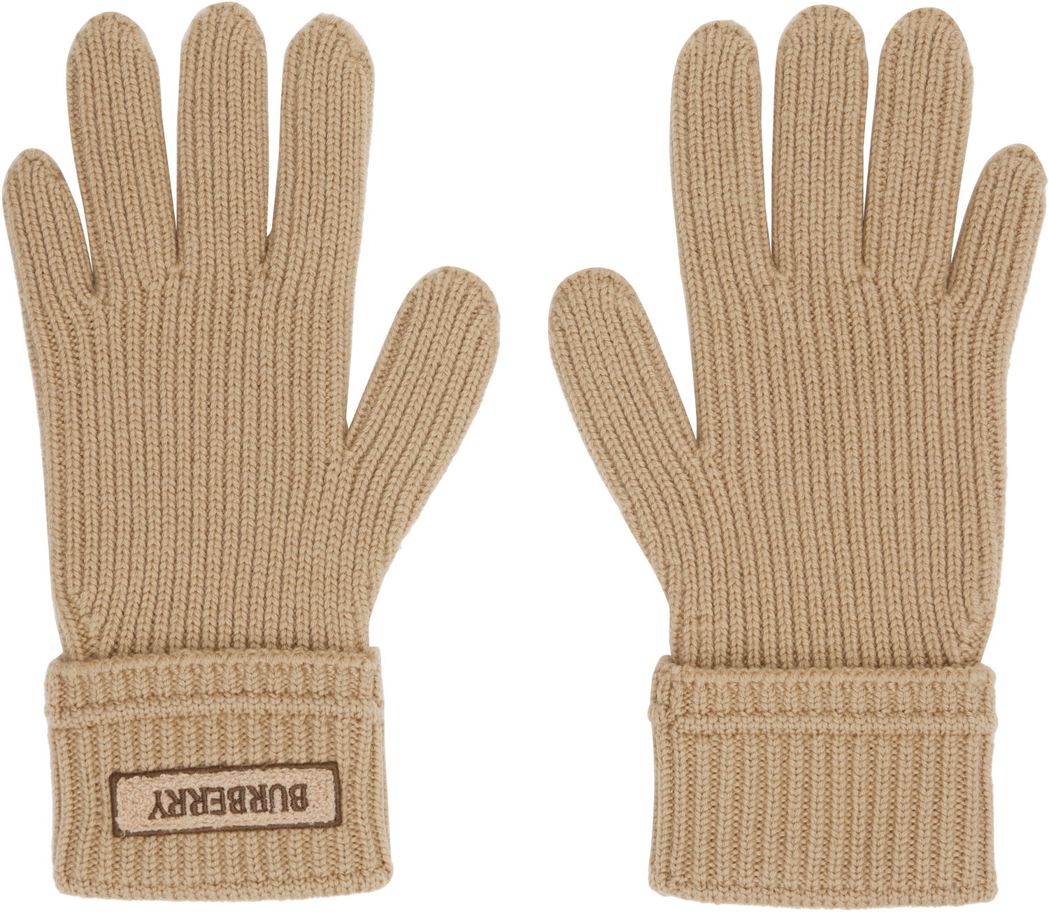 Rukavice Burberry Burberry Wool Gloves with Logo Patch Béžová | 8114594, 0