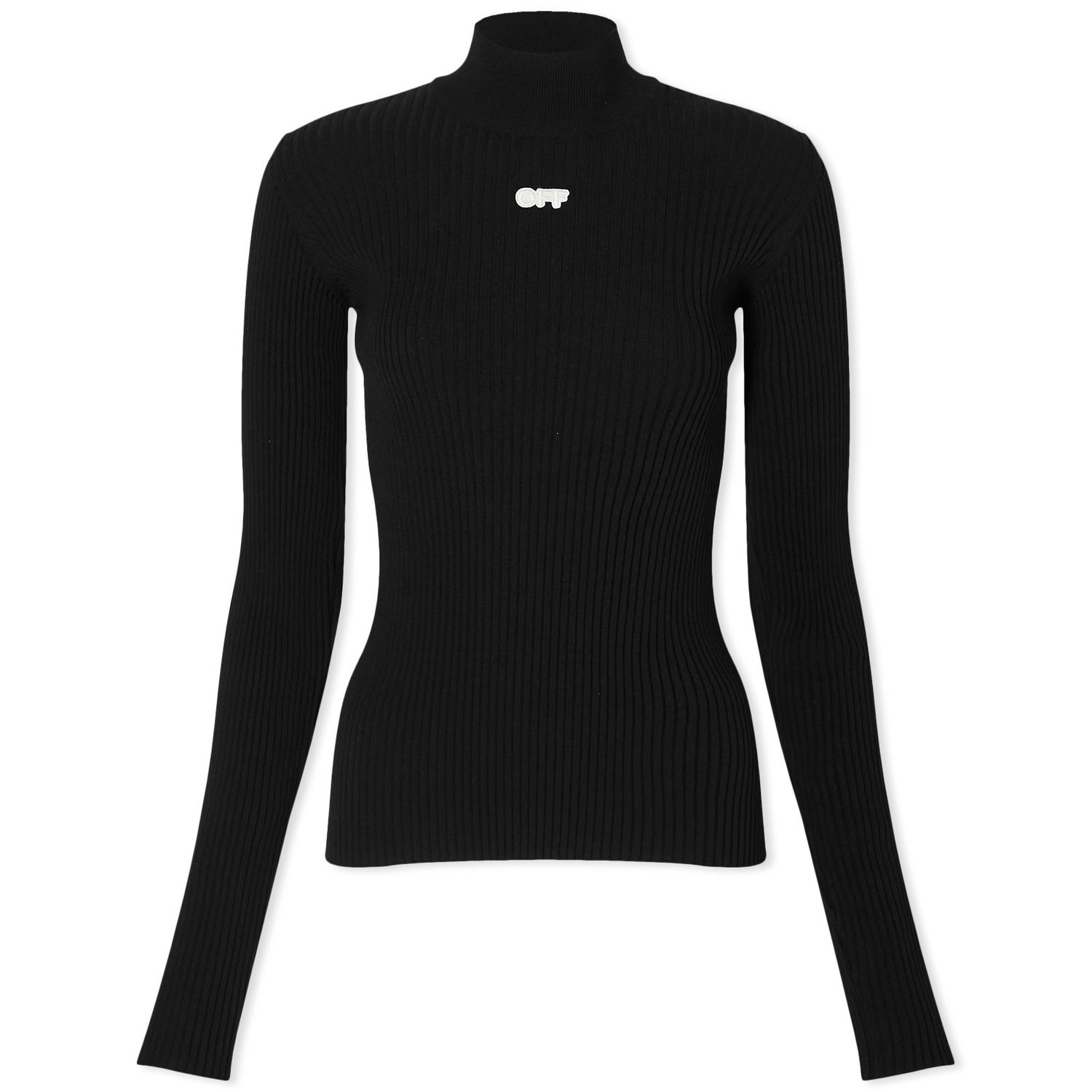 Tričko Off-White Patch Mockneck Knit Top Čierna | OWHF032C99KNI0021001, 0