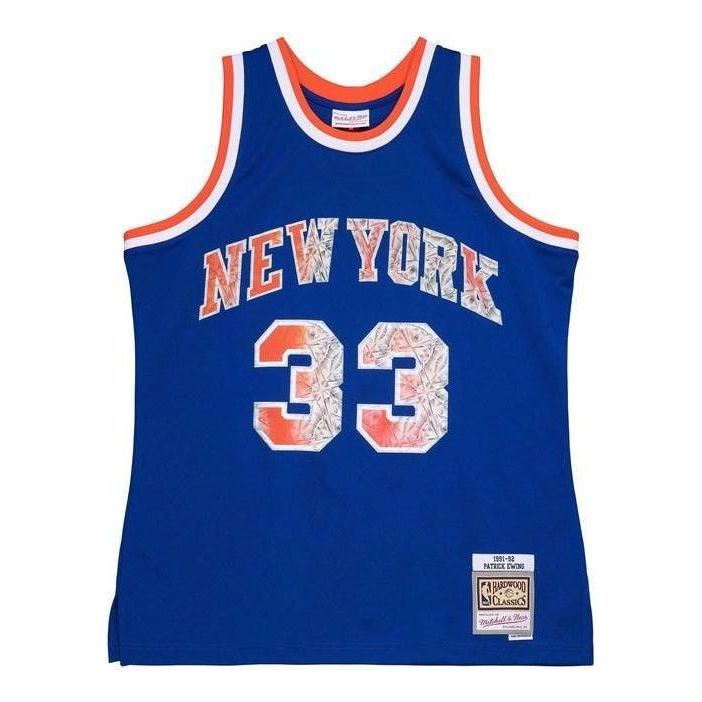 Tielko Mitchell & Ness Mitchell & Ness NBA New York Knicks 'Patrick Ewing 33' Jersey Modrá | SMJY1202-NYK91PEWBLUE
