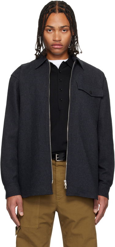 Bunda Dries Van Noten Dries Van Noten Cotton Zip-Up Shirt Jacket Šedá | 252-020786-2118, 0