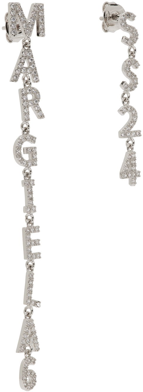 Náušnice Maison Margiela MM6 Letter Earrings Šedá | SM6VG0069 P6471, 1