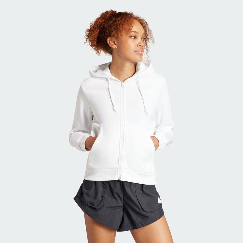 Mikina adidas Performance Fleece Full-Zip Hoodie Biela | IW1239