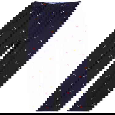 Nohavice BEAMS Beams Plus 2 Pleat Embroidered Trousers, Size Small Navy | 3823-0172-874-79, 0
