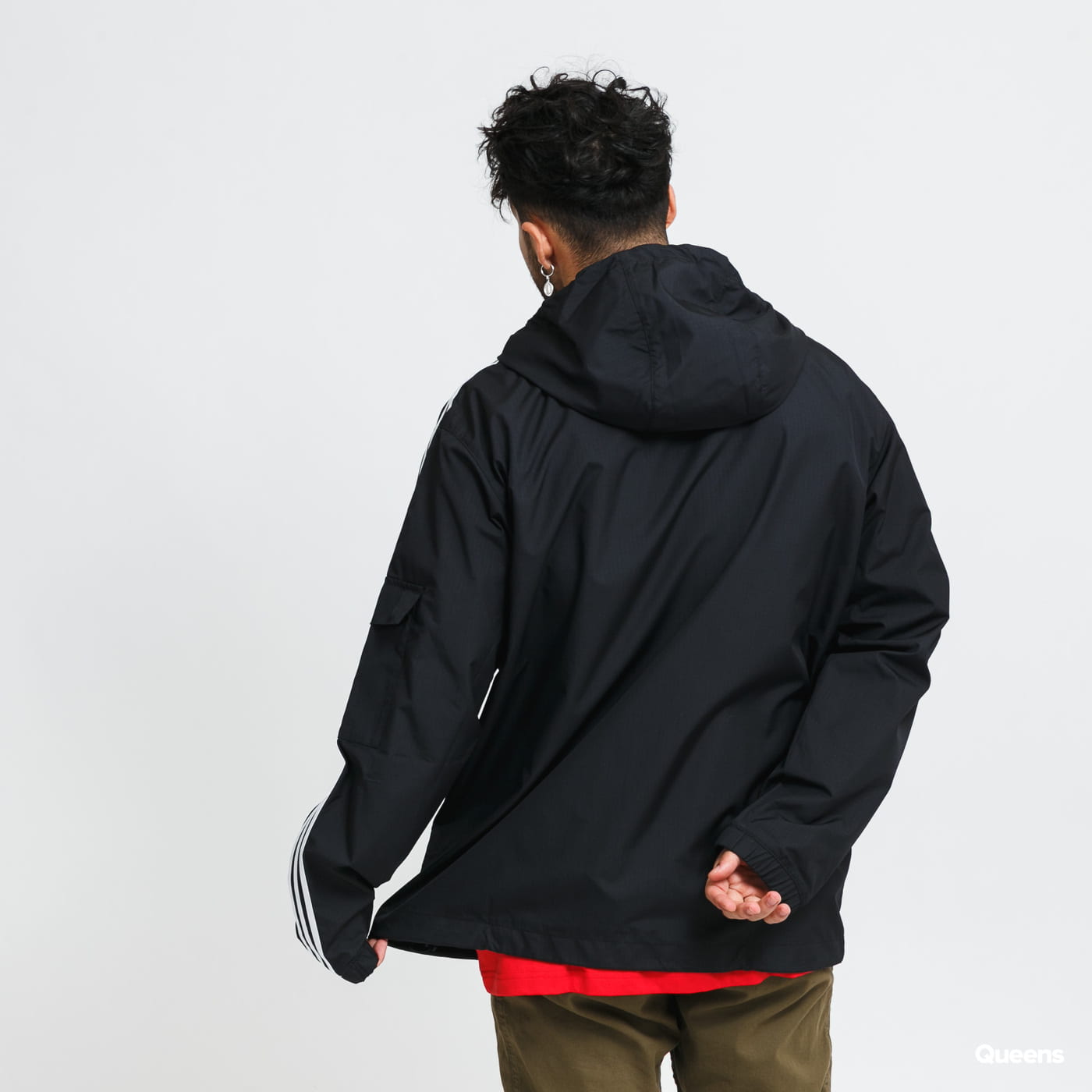 Vetrovka adidas Originals 3 Stripes Windbreaker FZ Čierna | GN3475, 1