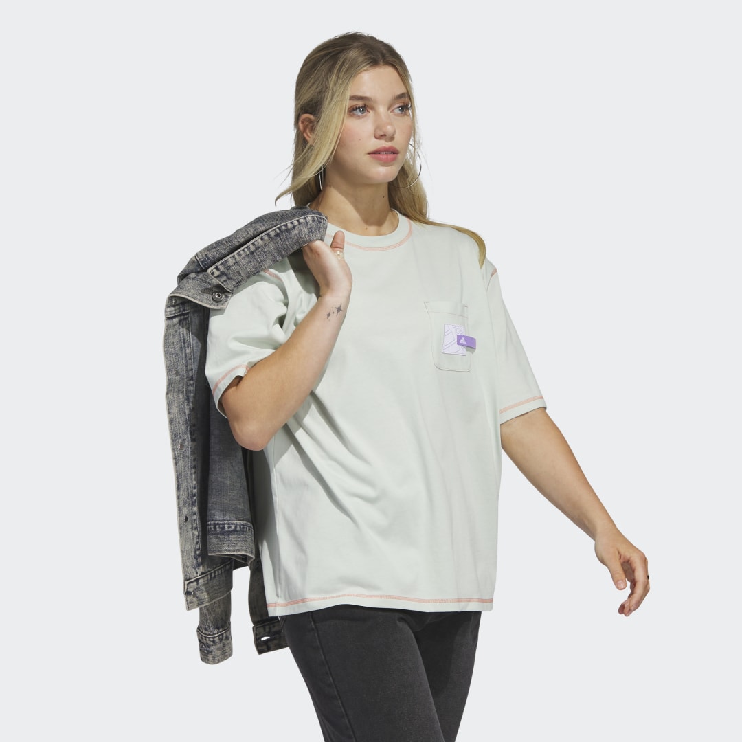 Tričko adidas Performance Sport Statement Boyfriend Pocket T-Shirt Zelené | IC1635, 1