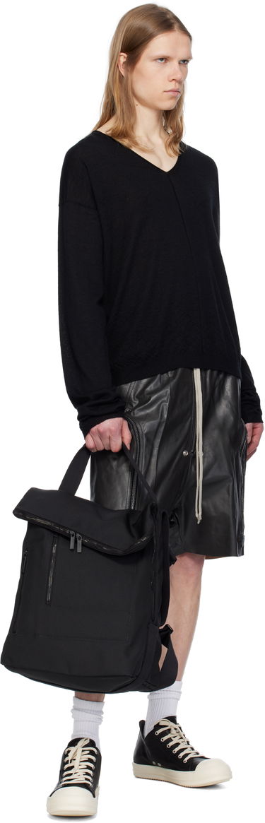 Sveter Rick Owens Rick Owens Hollywood V-Neck Sweater Čierna | RU01E5621 WS, 3